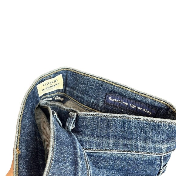 Citizens of Humanity Rocket Crop High Rise Jeans Carmel Blue Women’s Size 25 - Picture 10 of 13